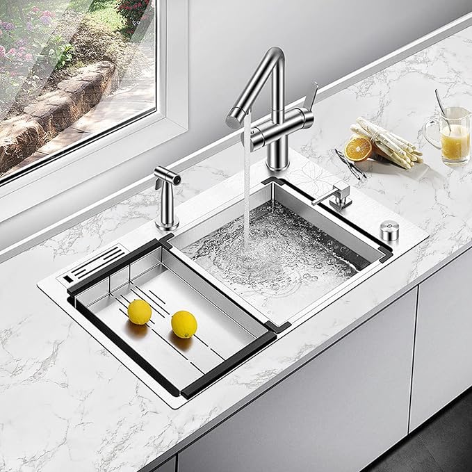 practicalWs Marble Paper Granite Gray/White Roll Kitchen Countertop Cabinet - Image 3