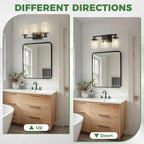 DORESshop 20 Inch Bathroom Light Fixtures, 3-Light Black - Image 7