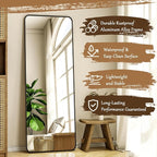 XRAMFY 56"x21" Floor Full Length Mirror Standing Full Body Rounded Corner - Image 5