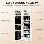 Mirror Jewelry Cabinet, Wall/Door Mounted Jewelry Armoire - Image 4