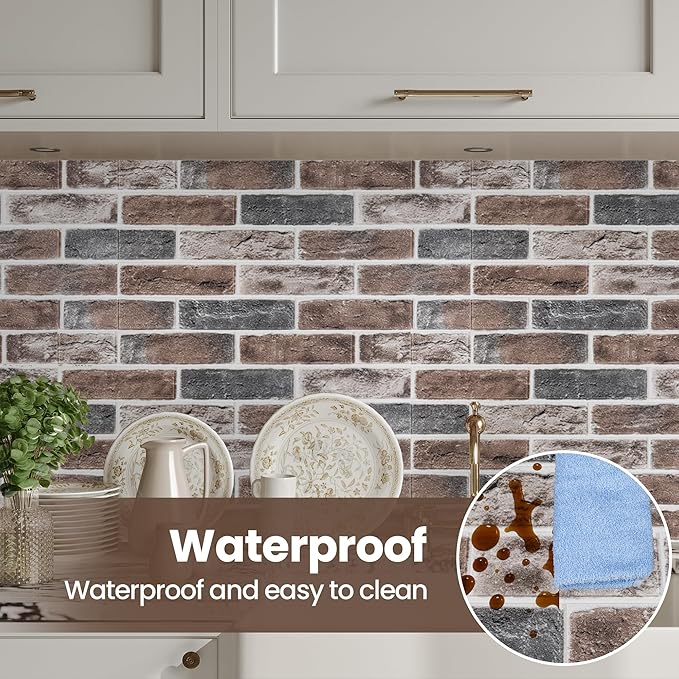 3D Wall Panels Brick Peel and Stick 26.7"x13.4"-10 PCS - Image 2