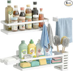 PUSDON 5-in-1 Shower Caddy & Kitchen Organizer Set, Wall Mount Wide Spice Rack by PUSDON