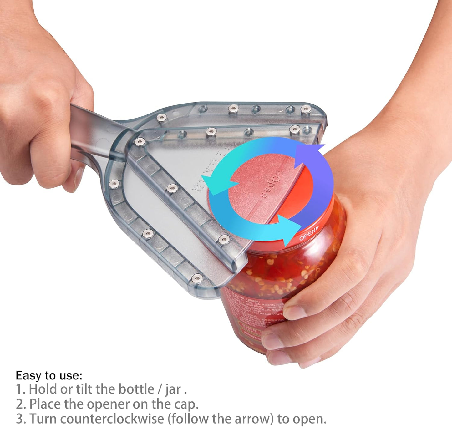 Jar Opener for Weak Hand & Seniors with Arthritis,Easy Twist Off Bottle Caps,Patent | Unique Kitchen Gadgets, Christmas Gifts for Elderly/Women/Men (Orange)