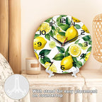 Wall Clock, Watercolor Lemon Wall Clock Silent Non-Ticking Battery Operated - Image 5