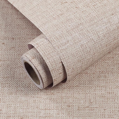 15.75"x393.7" Beige Wallpaper Peel and Stick Removable Grasscloth Textured Wall by MANONIRIA