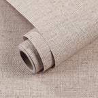 Beige Grasscloth Wallpaper Peel and Stick Contact Paper 15.75inchx118.11inch by MANONIRIA