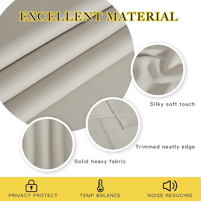 NICETOWN Extra Wide Blackout Sliding Door Curtains 108 inch Length - Image 4