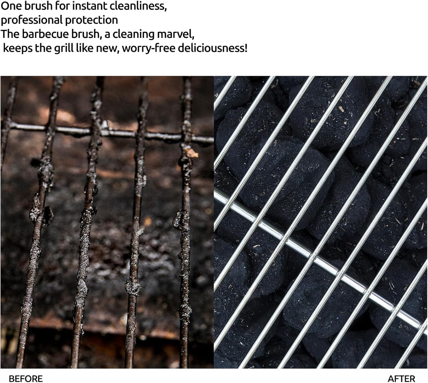 KULUNER BBQ Cleaning Brush - Bristle-Free, Suitable for All Types of barbecues, Wooden Handle, Multifunctional Brush and Scraper, Barbecue Accessory, Men's