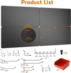 Peg Board, Includes 4 Pack 24''X12'' Large Black Peg Board - Image 2