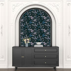 Laatse Vintage Wallpaper Peel and Stick Dark Floral Wallpaper 17.5'' x 393'' - Image 3