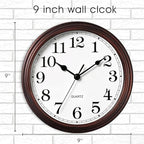 Wall Clock, 9 Inch Silent Wall Clocks Battery Operated, Decorative Clocks - Image 2