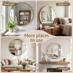 DUMOS 24 Inch Round Wall Mirror, Bathroom Mirror - Image 6