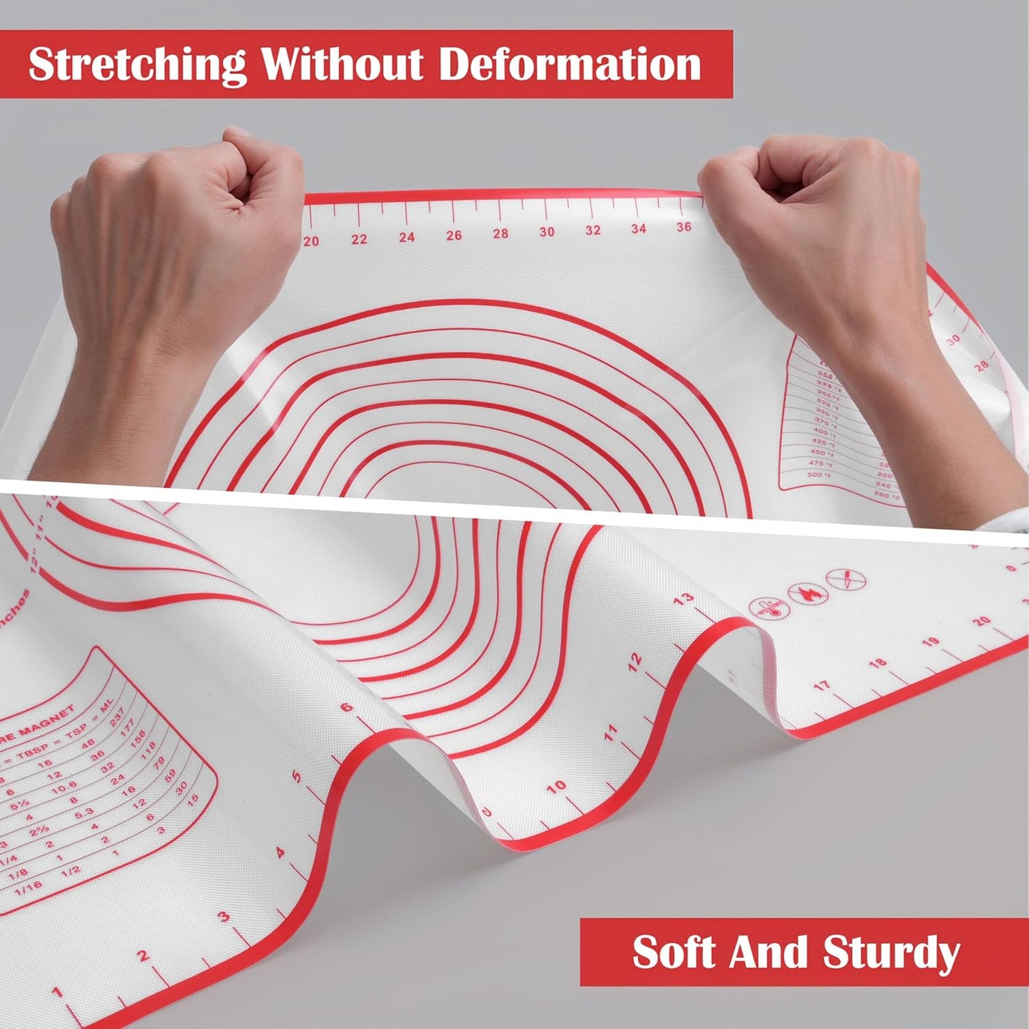 BlueBark 2 PCS - 28"L x 20"W Non-stick Silicone Baking Mat for Pastry & Dough, Sourdough Bread Making Tools, Kitchen Counter, Cooking Enthusiasts