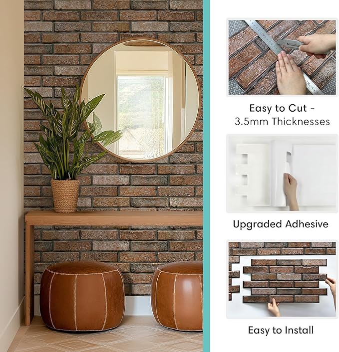 Commomy Faux Brick 3D Wall Panels - Image 5