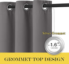 NICETOWN Grey Bedroom Blackout 90 inch Curtain - Image 3