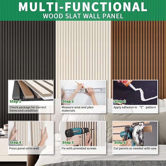 3 Pack Sample Set 3D Acoustic Slat Panels, 4.72" x 5.9" Sound Absorbing Wood - Image 4