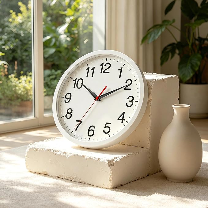 Rohioue Wall Clock Modern 10 Inch Battery Operated Silent Non Ticking Analog - Image 8