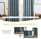 NICETOWN Stone Blue Velvet Room Darkening Curtains, Home Decor Light Blocking - Image 4