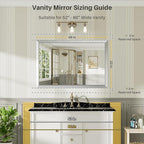 48x32 Inch Brushed Silver Bathroom Mirror - Image 2