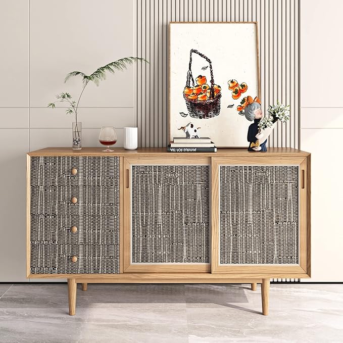 FunStick 16"x472" Textured Taupe Brown Wallpaper Peel and Stick Grasscloth - Image 3