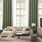 NICETOWN Sage Green Room Darkening Velvet Curtains 90 inches Long 2 Panels - Image 9