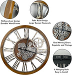 The B-Style Large Real Moving Gears Wall Clock 30 inch Rustic Retro Industrial - Image 2