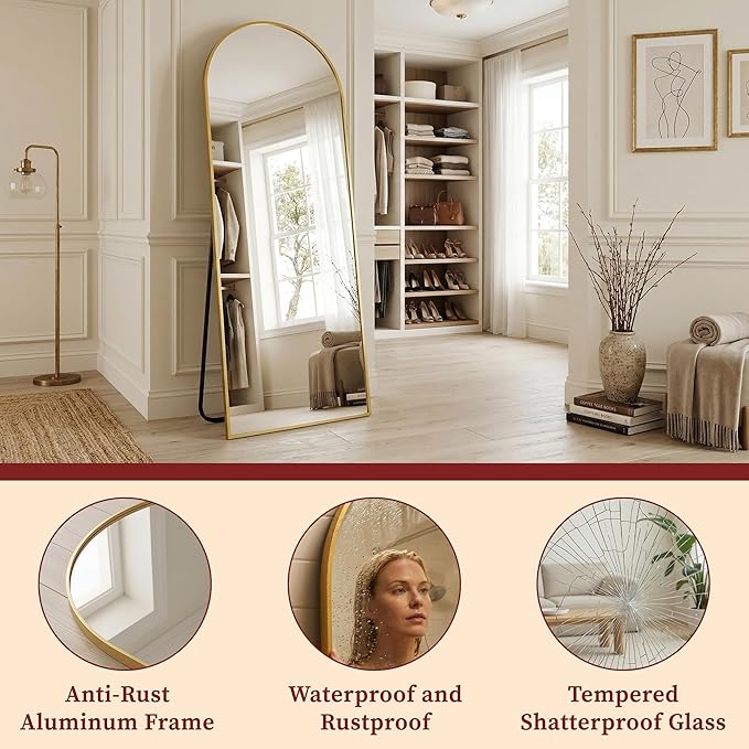 Suidia 90"x46" Arched Full Length Mirror - Image 6