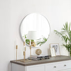 Fabuday Silver Circle Mirror for Wall 26 inch - Image 3