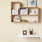 Beige Grasscloth Peel and Stick Wallpaper 17.3"x1200" Faux Linen Textured - Image 4