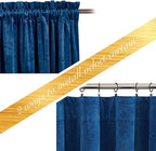 NICETOWN Royal Blue 96 inch Velvet Curtains - Image 4