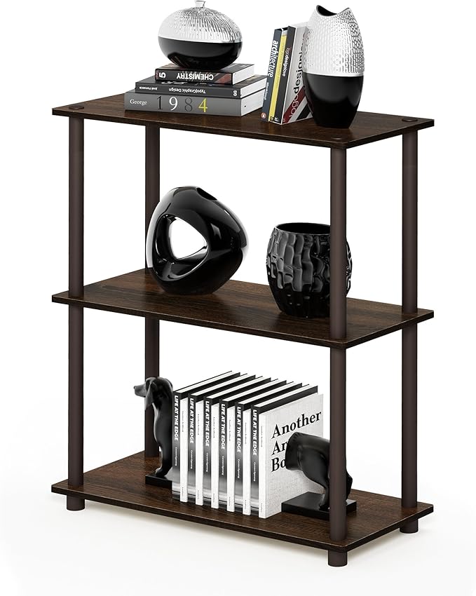 Furinno TURN-N-TUBE Storage Shelves, 3-Tier Book Shelf, Corner Shelf, Toolless - Image 5