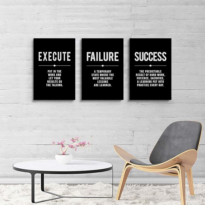 Framed Canvas Wall Art Success Quote, Office Wall Art, Positive Motivational - Image 4
