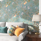Laatse Green Floral Wallpaper Peel and Stick Bird Wallpaper 17.5" x 196.8" - Image 6