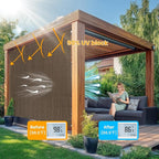 7'W x 8'H Mocha Patio Shades Roll up Outdoor Roller Shade Crank Wand Blind - Image 2