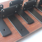2 Pack - 5 inch Black Hidden L Shelf Bracket Iron Floating Shelf Brackets - Image 3
