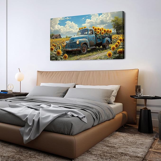 AIYISU Sunflower Wall Art Farmhouse Pictures Wall Decor Vintage Floral Prints - Image 4