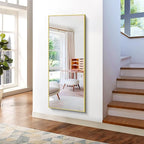 KOCUUY Large Gold Bathroom Mirror, HD Tempered Glass, Anti-Rust Frame, Modern - Image 6