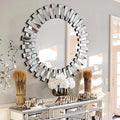 Chende 40'' Large Round Mirror, Modern 3D Decoratiave Wall Mirror by ChendeMirror