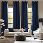 NICETOWN Navy Blue Blackout Draperies Heat Insulated Curtain 95 inch - Image 2