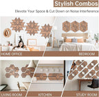 Mollywell Acoustic Panels, PVC Wood-Grain, 14x12 Inch Hexagon Carved Sound - Image 5