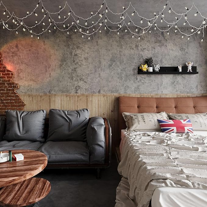 BAYYA Extra Wide Concrete Textured Wallpaper Peel Stick Light Grey Matte - Image 8