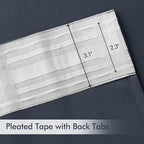 MIULEE Stone Blue Back Tab Blackout Curtains 108 Inch Long 2 Panels Set - Image 4