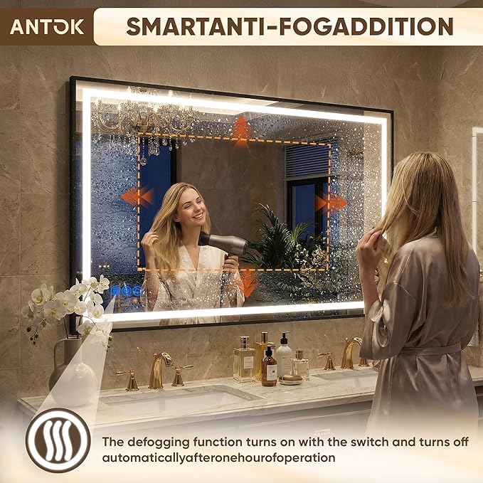 Antok 55X30 LED Bathroom Mirror - Image 4