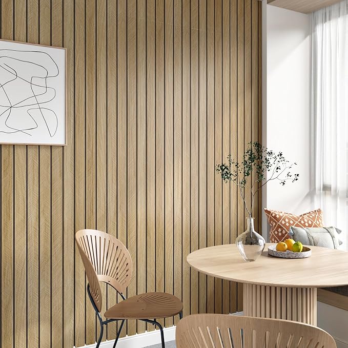 3D Brown Wood Panels for Walls 118" x 11.8" Acoustic Slat Wall Paneling Peel - Image 7