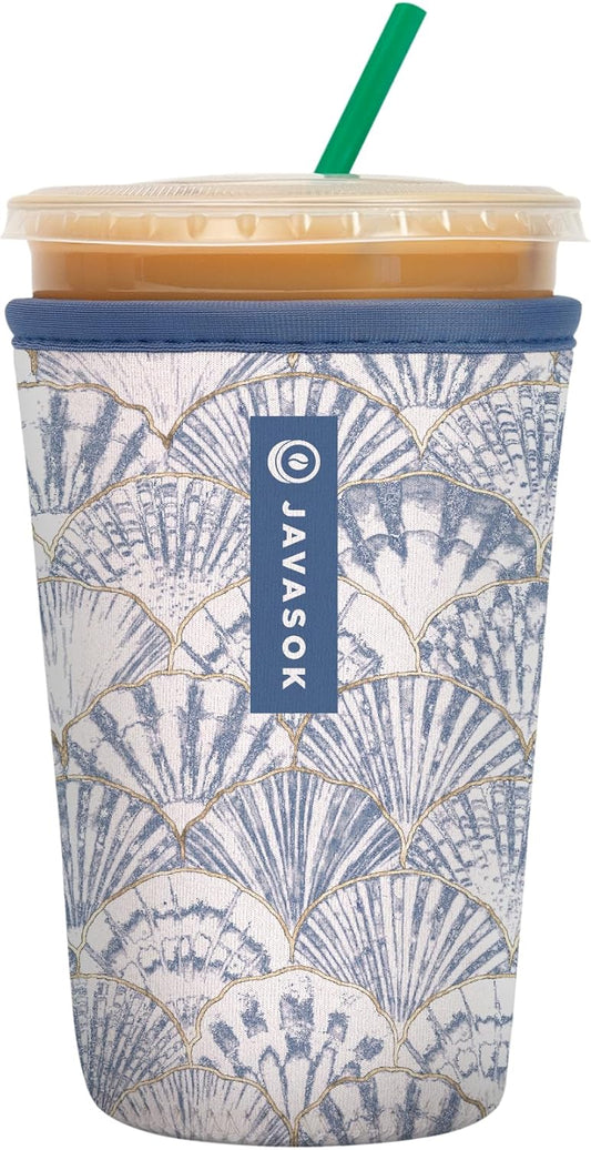 Sok It JavaSok Iced Coffee & Cold Soda Insulated Neoprene Cup Sleeve (Shore Thing, Medium: 22-28oz)