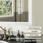 48x32 Inch White Bathroom Mirror - Image 3