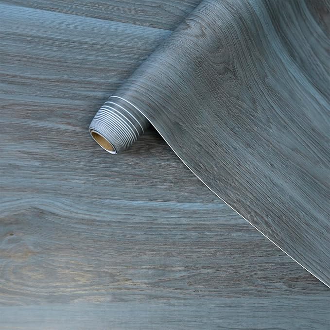 Peacock Blue Wallpaper Wood Grain Contact Paper - Image 2