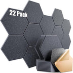 22 Pack Self-Adhesive Acoustic Panels 12" X 10" X 0.4" by Dailycooper