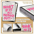 Drimiler Retro Newspaper Pink Font Poster What If It All Works Out Canvas Wall - Image 2