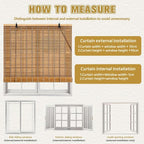 54x72 Inch Bamboo Blinds for Interior Windows, UV Protection Roman Bamboo - Image 7
